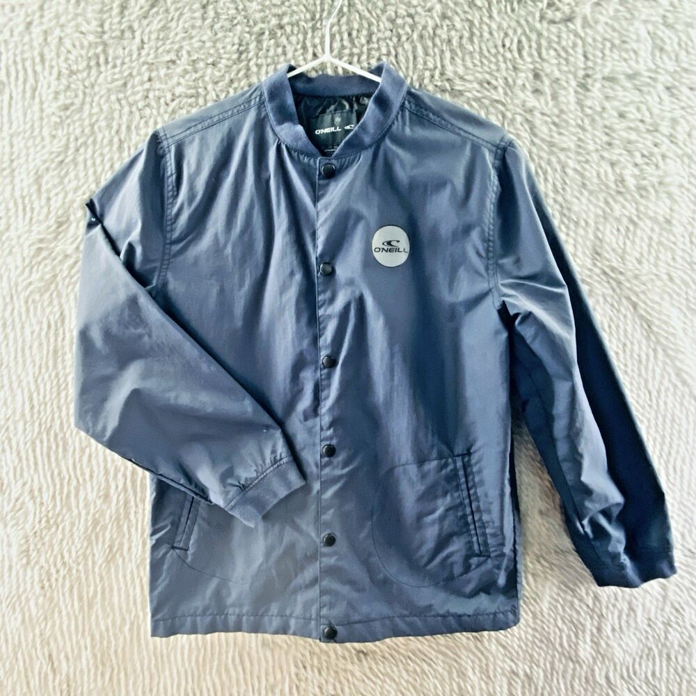 O'NEILL Young Men's Windbreaker Jacket Button Down Breathable Blue XL